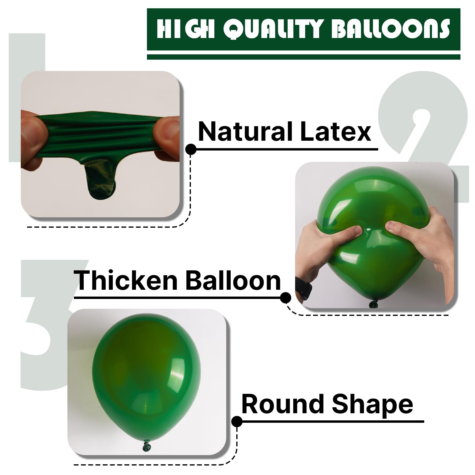 PartyWoo Dark Green Balloons 152pcs – Emerald Hunter Forest Party Kit (18/12/10/5 in) Arch & Garland Decor