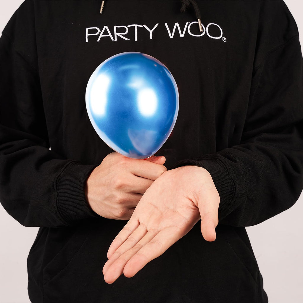 PartyWoo Metallic Blue Balloons 50pcs – 5 Inch Chrome Latex for Weddings & Celebrations