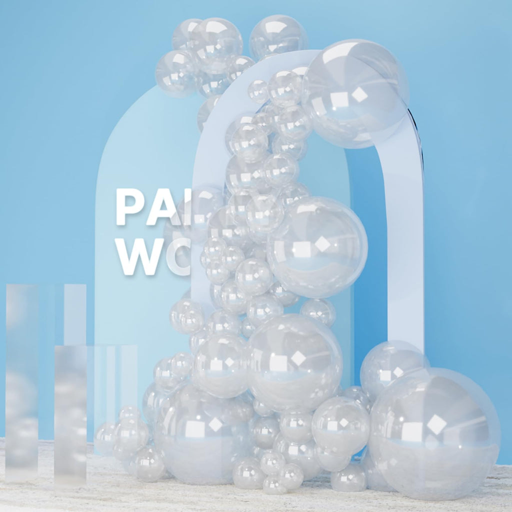 PartyWoo Clear Balloons Arch Kit – 140pcs (18/12/10/5in) for Graduation & Weddings