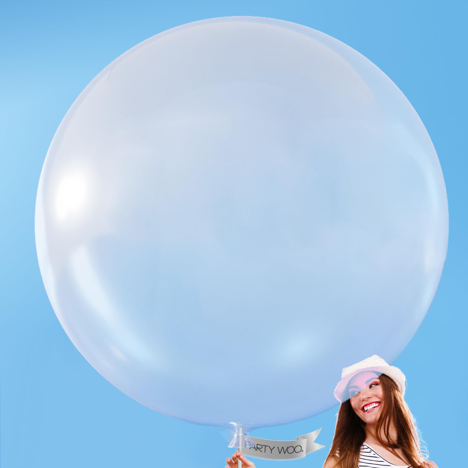 PartyWoo Clear Balloons 36in – 4pc Set for Weddings, Graduations & Baby Showers