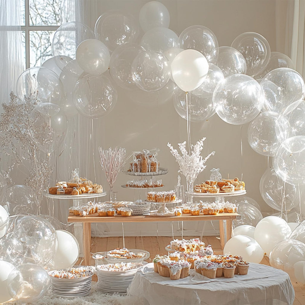 PartyWoo Clear Balloons Kit — 85pcs in 18/12/10/5 Inch for Graduation, Wedding & Baby Shower