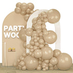 PartyWoo Cream Balloons 140 pcs – 18/12/10/5 in Beige Ivory Neutral Latex for Graduation, Birthday & Baby Shower