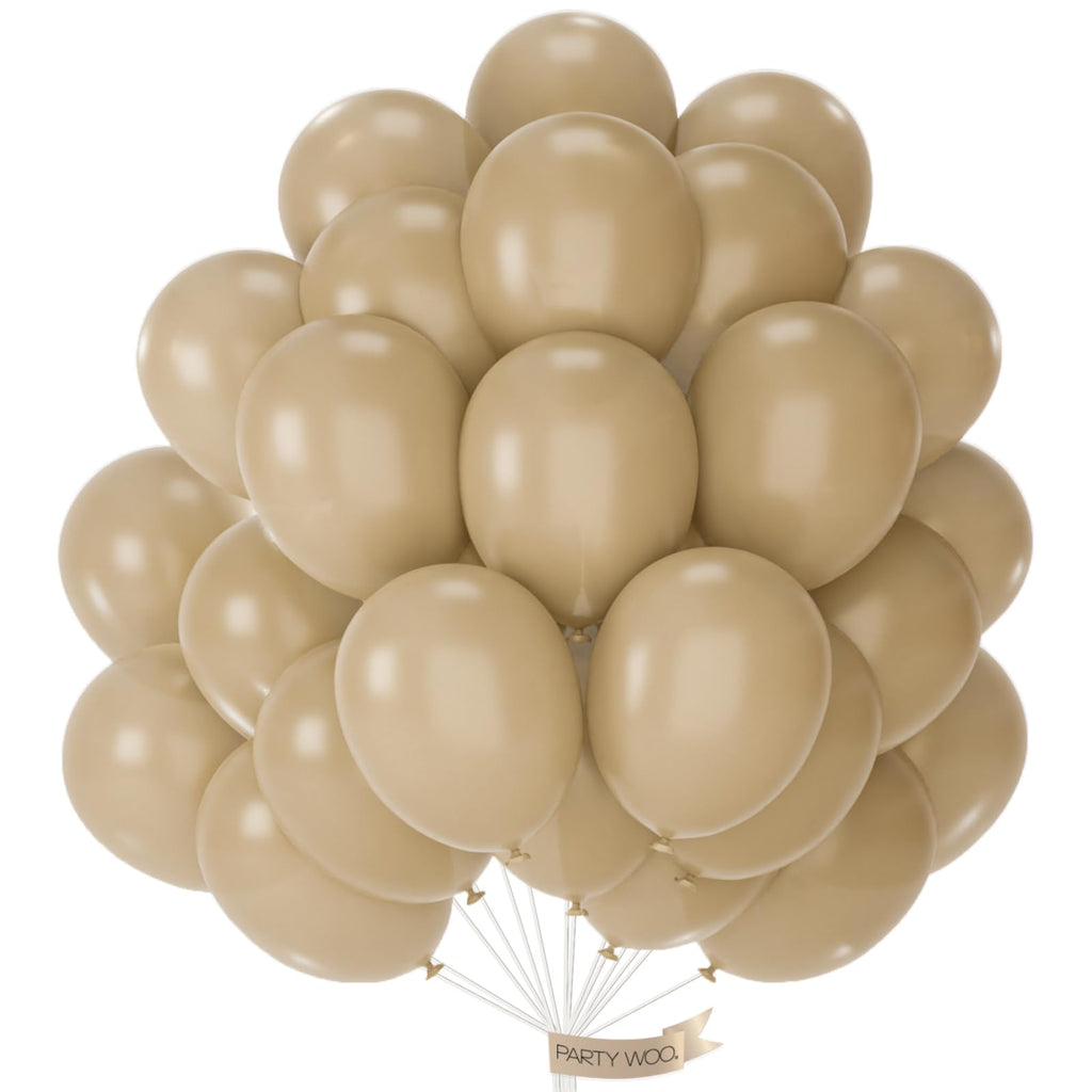 PartyWoo Cream Balloons 50 Pcs - 12in Beige Ivory Neutral Latex for Weddings & Celebrations