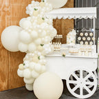 PartyWoo Beige Balloons 140pc Arch Kit – Ivory Cream 18/12/10/5in for Weddings & Parties