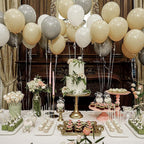 PartyWoo Cream Balloons 140 pcs – 18/12/10/5 in Beige Ivory Neutral Latex for Graduation, Birthday & Baby Shower