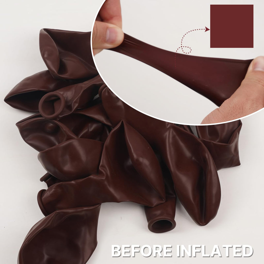 PartyWoo Burgundy Balloons 50pcs - 12in Dark Chestnut Red Maroon Party Decor