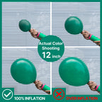 PartyWoo Dark Green Balloons 140pcs – Emerald Hunter Forest Pack (18/12/10/5in)