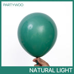 PartyWoo Dark Green Balloons 140pcs – Emerald Hunter Forest Pack (18/12/10/5in)