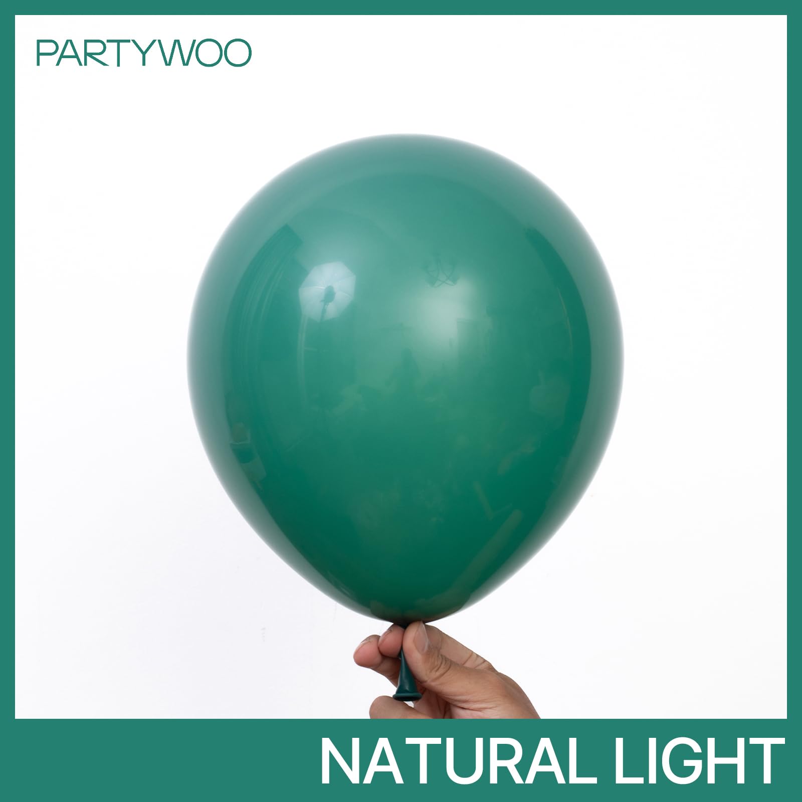 PartyWoo Dark Green Balloons 140pcs – Emerald Hunter Forest Pack (18/12/10/5in)