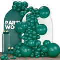 PartyWoo Dark Green Balloons 140pcs – Emerald Hunter Forest Pack (18/12/10/5in)