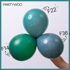 PartyWoo Dark Green Balloons 140pcs – Emerald Hunter Forest Pack (18/12/10/5in)
