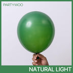 PartyWoo Dark Green Balloons 152pcs – Emerald Hunter Forest Party Kit (18/12/10/5 in) Arch & Garland Decor