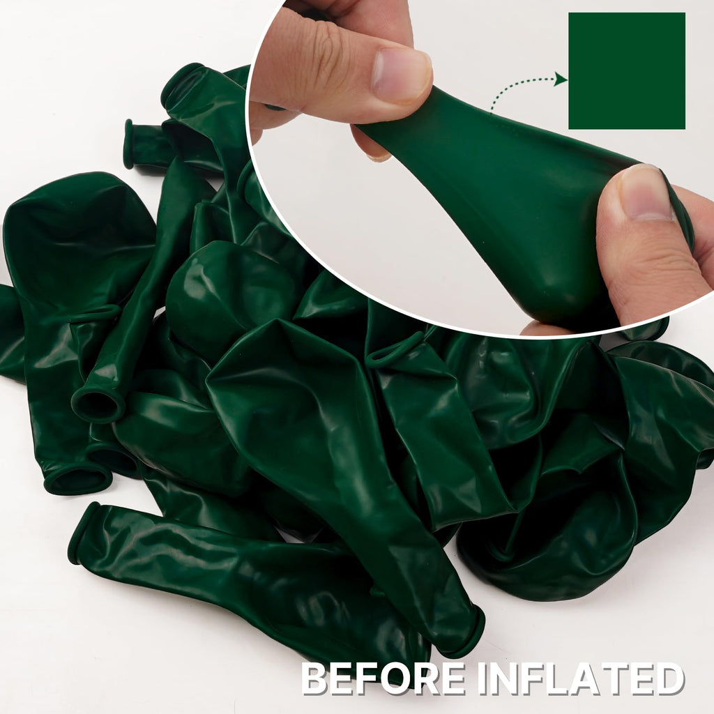PartyWoo Dark Green Balloons 152pcs – Emerald Hunter Forest Party Kit (18/12/10/5 in) Arch & Garland Decor