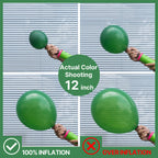 PartyWoo Dark Green Balloons 152pcs – Emerald Hunter Forest Party Kit (18/12/10/5 in) Arch & Garland Decor