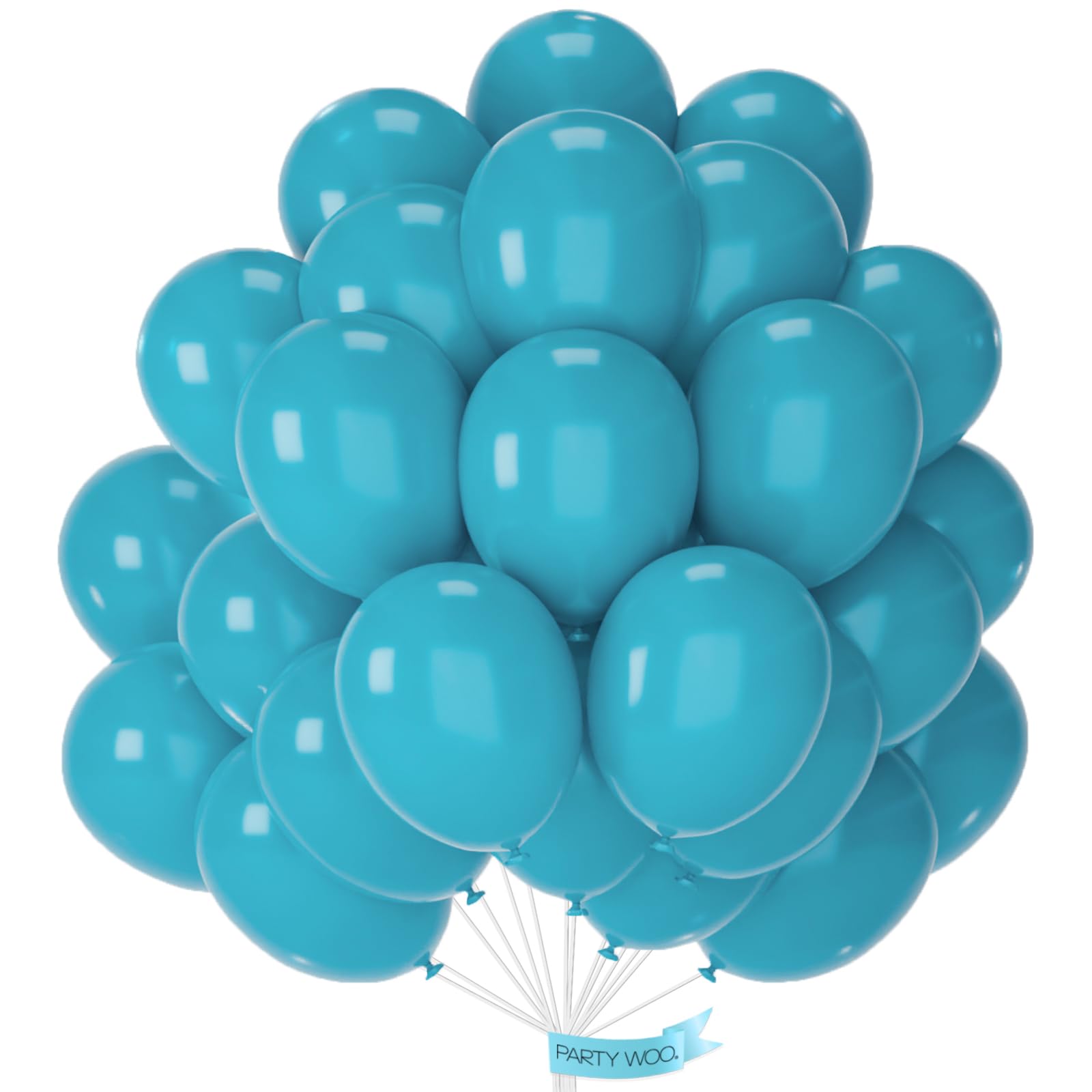 PartyWoo Dark Teal Balloons - 50pc, 12-inch Turquoise Aqua Blue for Weddings and Parties