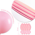 PartyWoo Baby Pink 18in Latex Balloons – 20pc Pack for Baby Showers, Gender Reveals & More