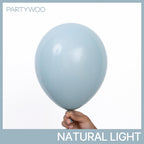PartyWoo Dusty Blue Balloons 140pcs – Boho Arch Kit in 18/12/10/5 Inch for Graduation, Baby Shower & Birthday