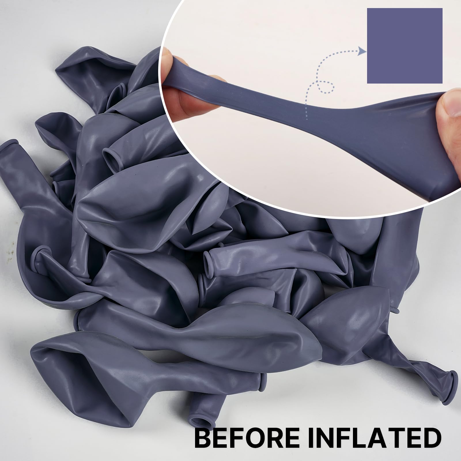 PartyWoo Dusty Blue Balloons 140pc Set – Navy Slate Arch Kit for Baby Showers & Parties