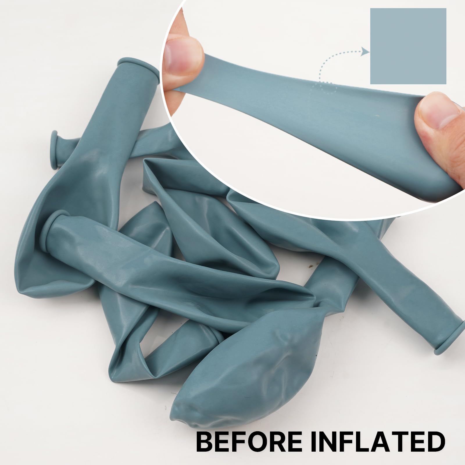 PartyWoo Dusty Blue Balloons 140pcs – Boho Arch Kit in 18/12/10/5 Inch for Graduation, Baby Shower & Birthday
