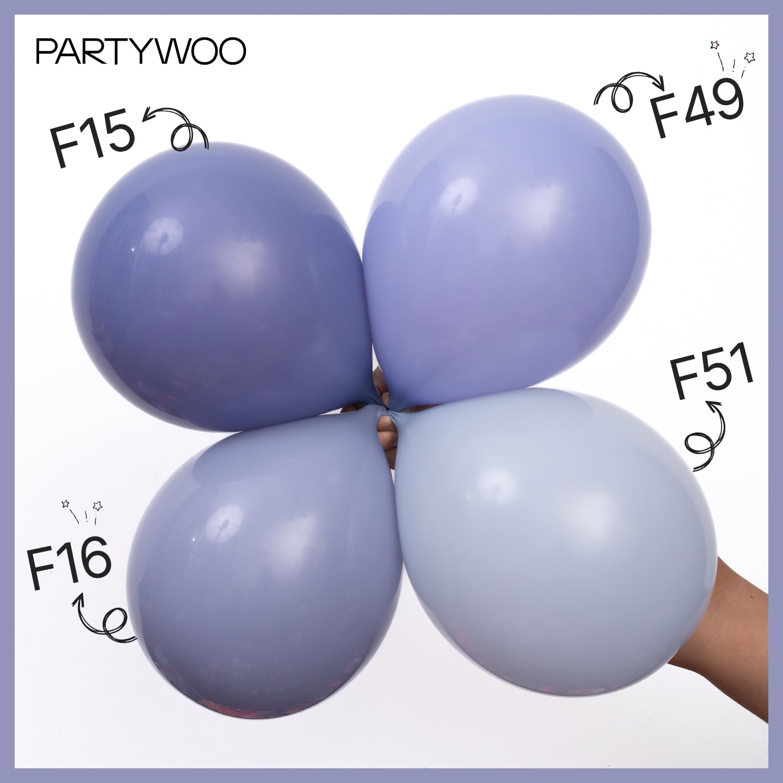 PartyWoo Dusty Blue Balloons 140pc Set – Navy Slate Arch Kit for Baby Showers & Parties