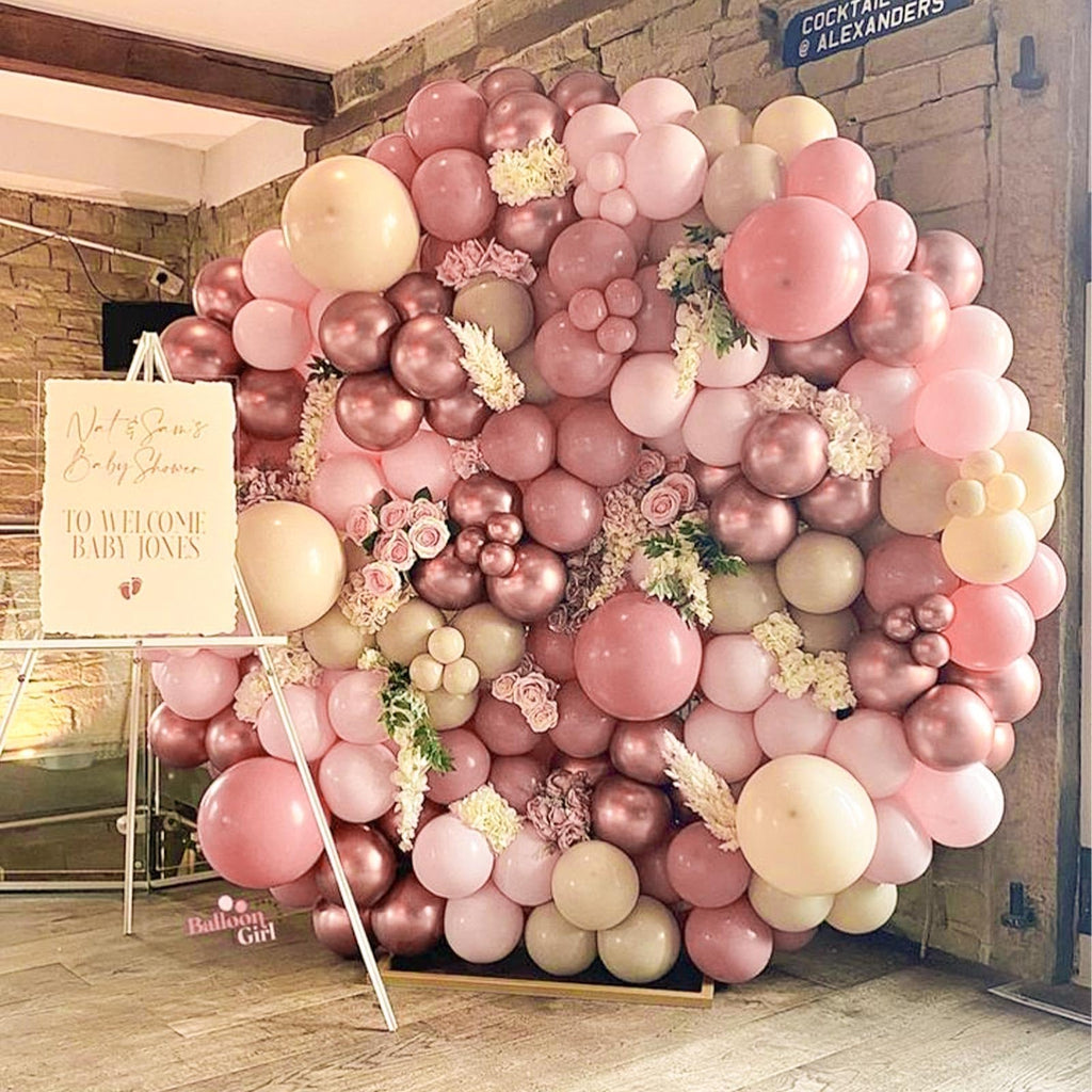 PartyWoo Dusty Pink Balloons 50pcs 12in – Boho Blush Latex Party Decor