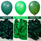 PartyWoo Dark Green Balloons 152pcs – Emerald Hunter Forest Party Kit (18/12/10/5 in) Arch & Garland Decor
