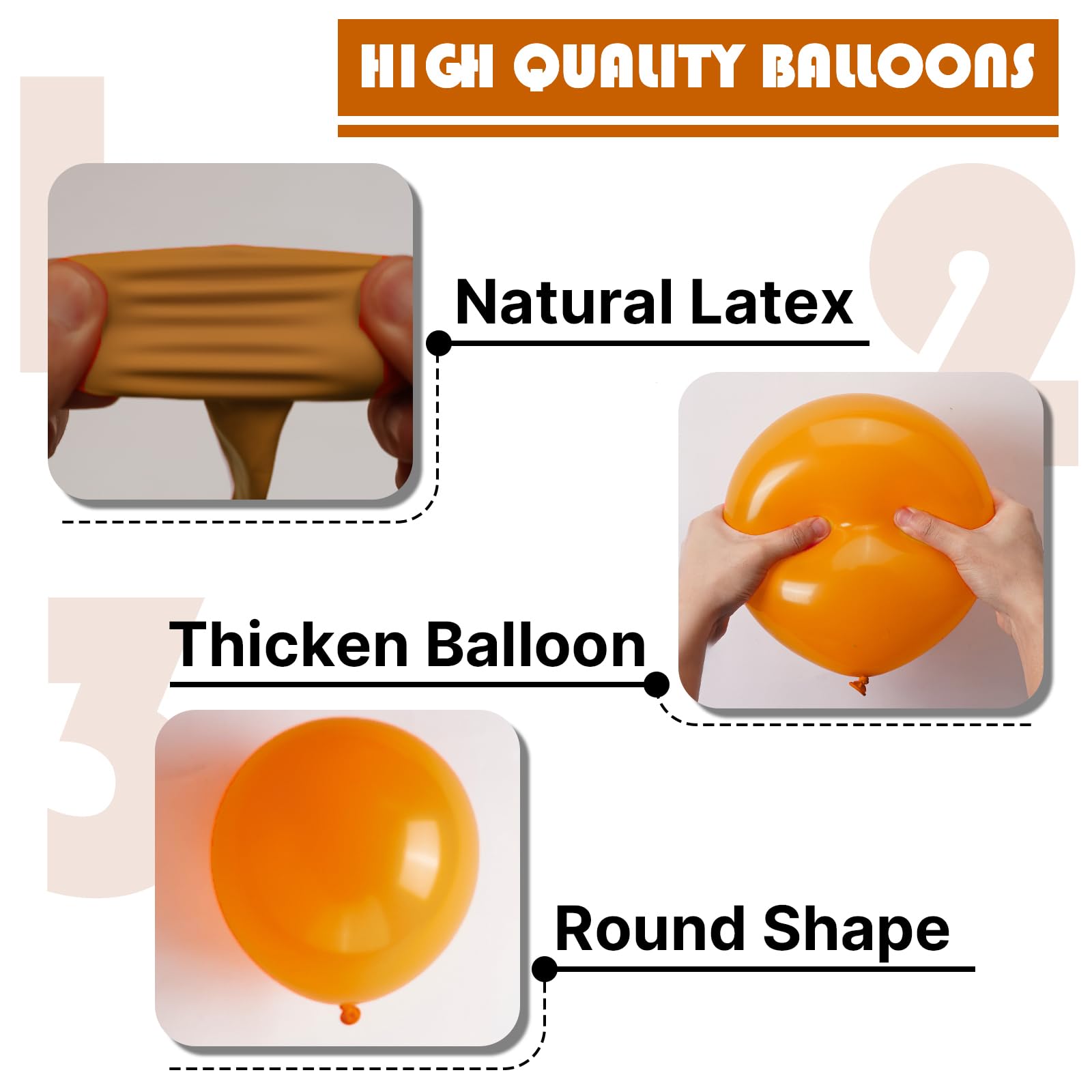 PartyWoo Burnt Orange Balloons 140pcs – Fall Color Balloon Arch Kit (18/12/10/5 in)