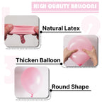 PartyWoo Pink Balloons 140 Pcs Pastel Arch Kit – 18in, 12in, 10in & 5in for Baby Showers & Gender Reveals