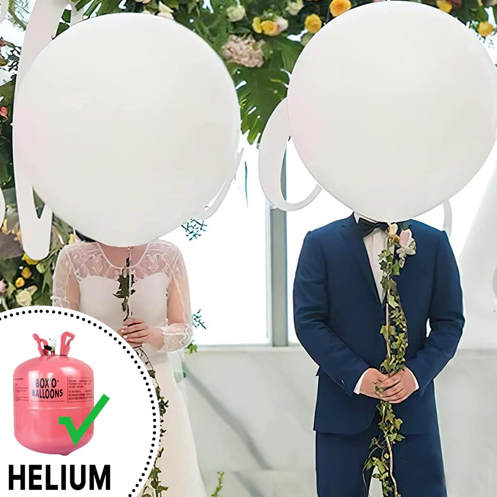 PartyWoo White Balloons 4pc 36in Giant Matte Latex Balloons for Weddings & Events – Helium or Air Y13