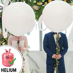 PartyWoo White Balloons 4pc 36in Giant Matte Latex Balloons for Weddings & Events – Helium or Air Y13