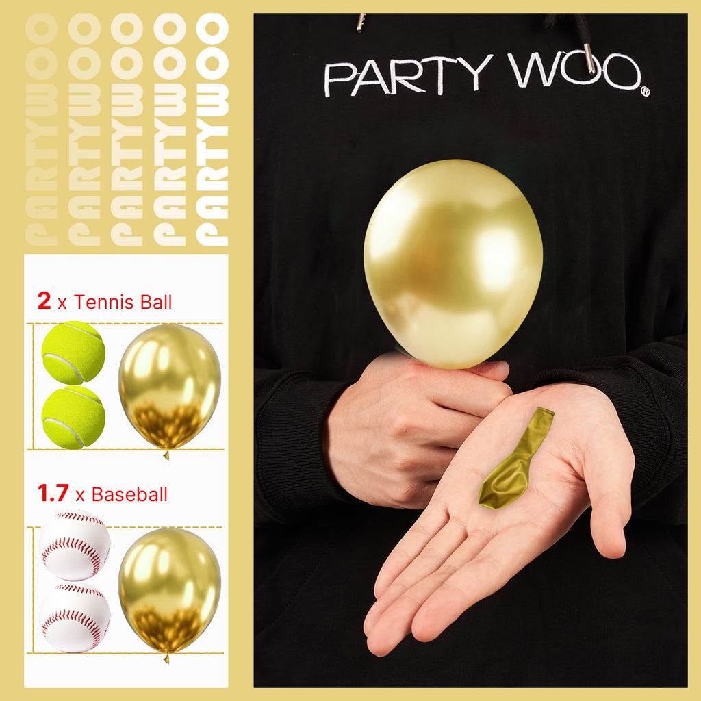 PartyWoo Metallic Gold Balloons – 50pcs, 5-inch Chrome Gold Latex for Birthday, Wedding & More