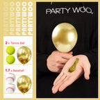 PartyWoo Metallic Gold Balloons – 50pcs, 5-inch Chrome Gold Latex for Birthday, Wedding & More