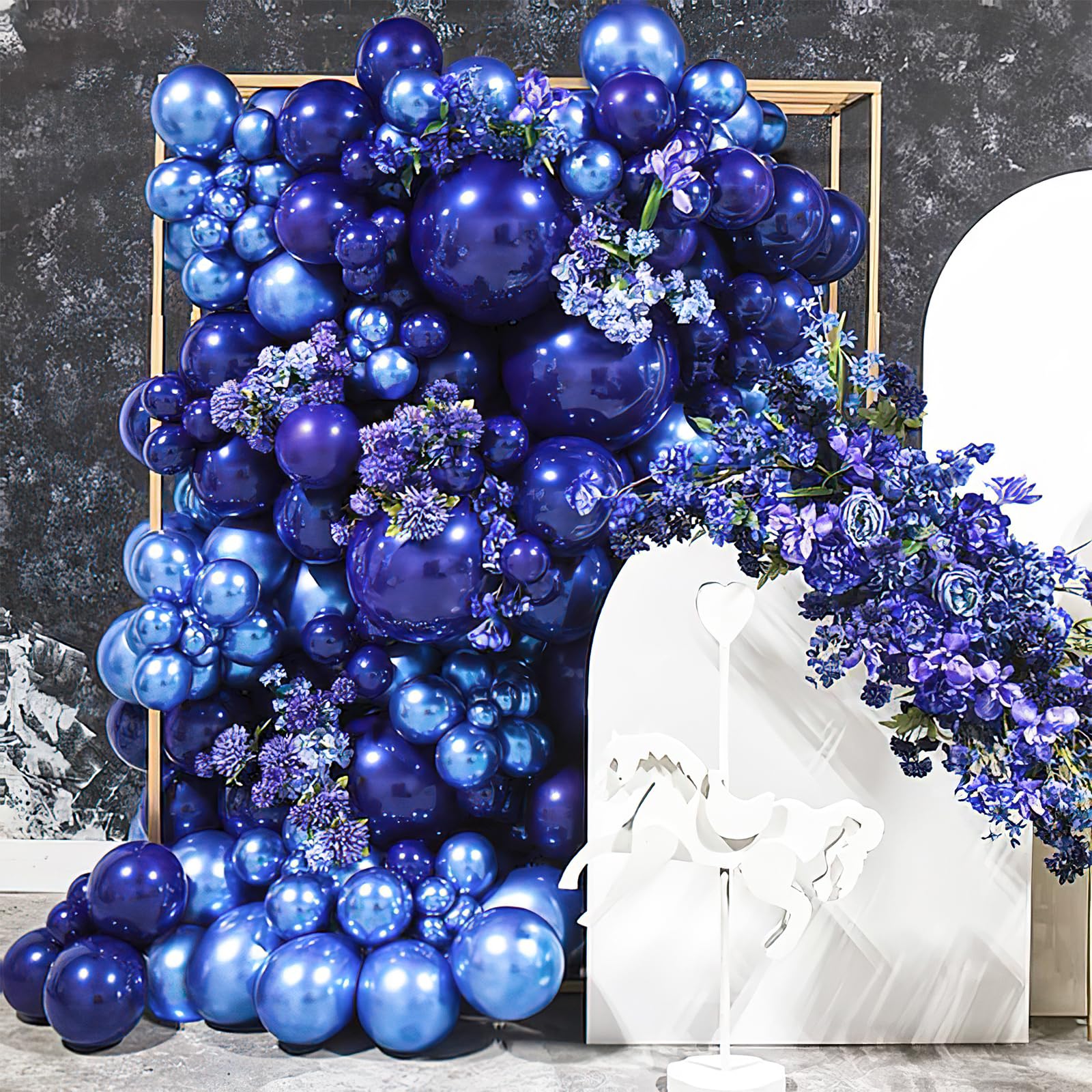 PartyWoo Metallic Blue Balloons 50pcs – 5 Inch Chrome Latex for Weddings & Celebrations