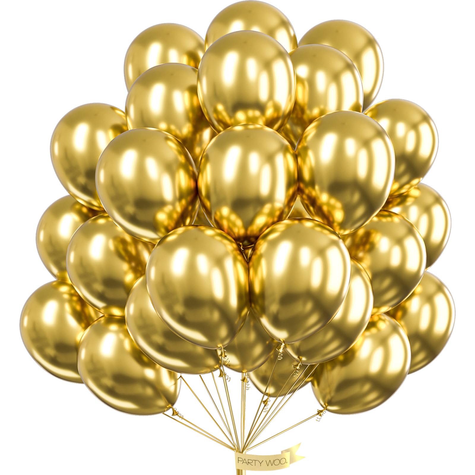 PartyWoo Gold Balloons – 50pc 12in Latex Balloons for Party Decor