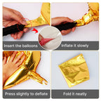 PartyWoo Metallic Gold 50-Inch 3-Pack 4D Mirror Ball Mylar Balloons