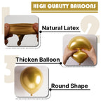 PartyWoo Gold Balloons 130pcs Arch Kit – 18/12/10/5 Inch for Birthday & Wedding | Gold-G101