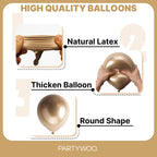 PartyWoo Metallic Gold Balloons 152pcs – Arch Kit for Weddings & Parties
