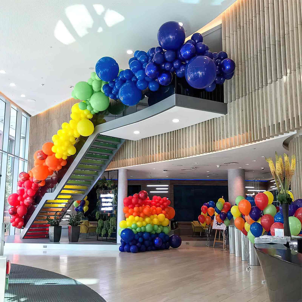 PartyWoo Rainbow Balloons 50 Pack – 12in Multicolor Latex Balloons for Graduation, Baby Shower & Celebrations