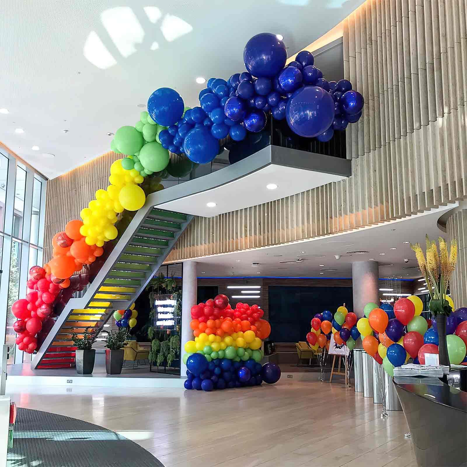 PartyWoo Rainbow Balloons 50 Pack – 12in Multicolor Latex Balloons for Graduation, Baby Shower & Celebrations