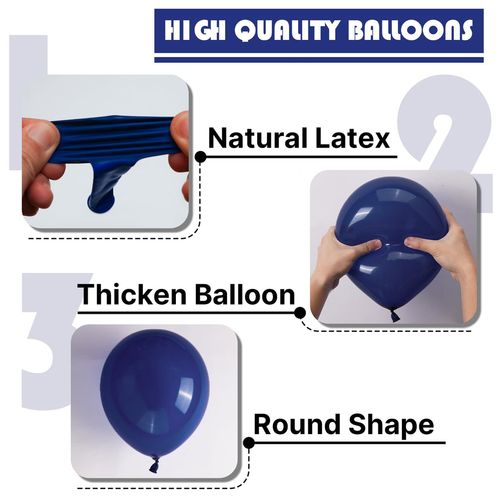 PartyWoo Navy Blue Balloons – 140pc Arch Kit for Weddings, Graduations & Parties