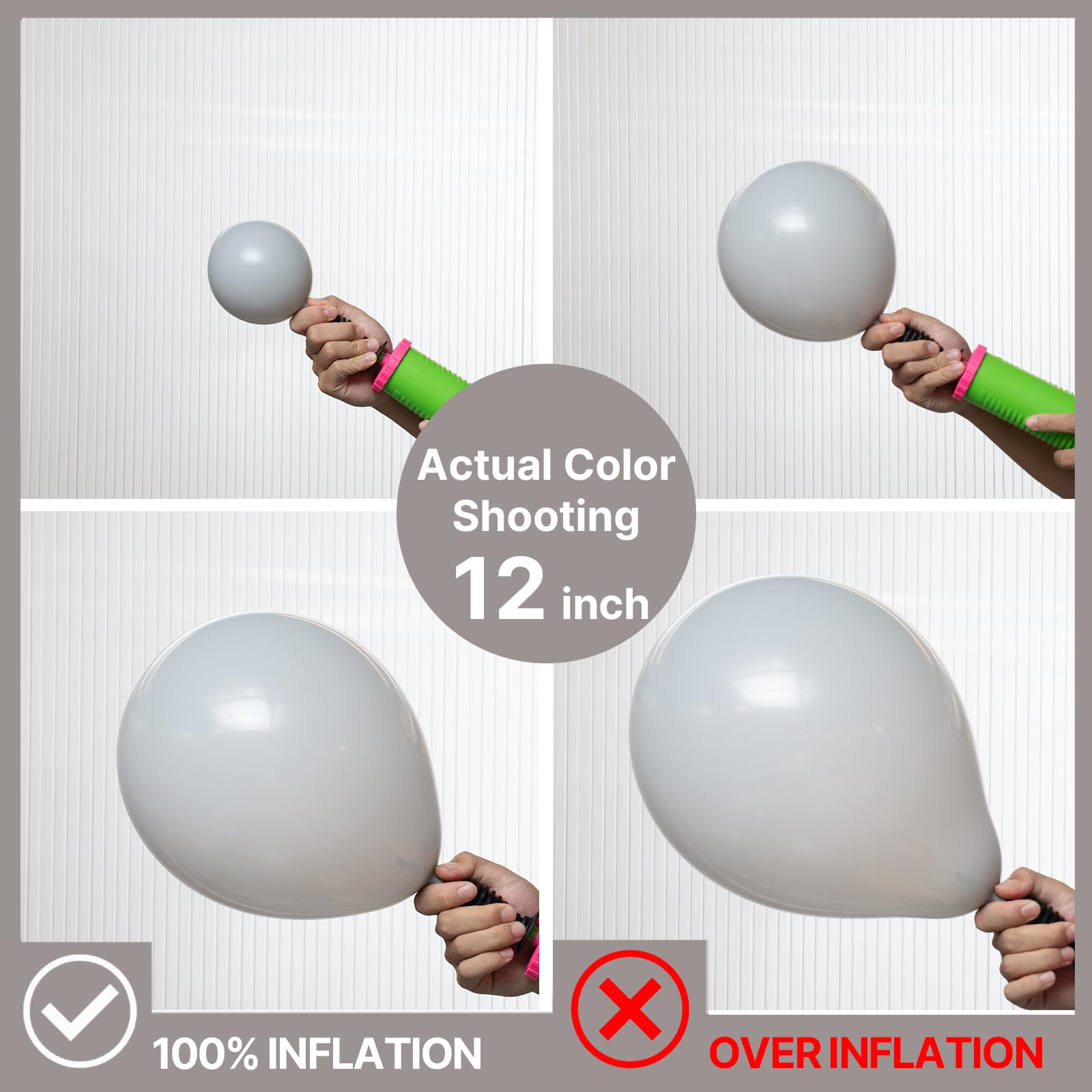 PartyWoo Gray Balloons 120pcs Matte Latex Balloon Arch Kit 18/12/10/5 Inch for Baby Shower Graduation Wedding | Gray-Y71