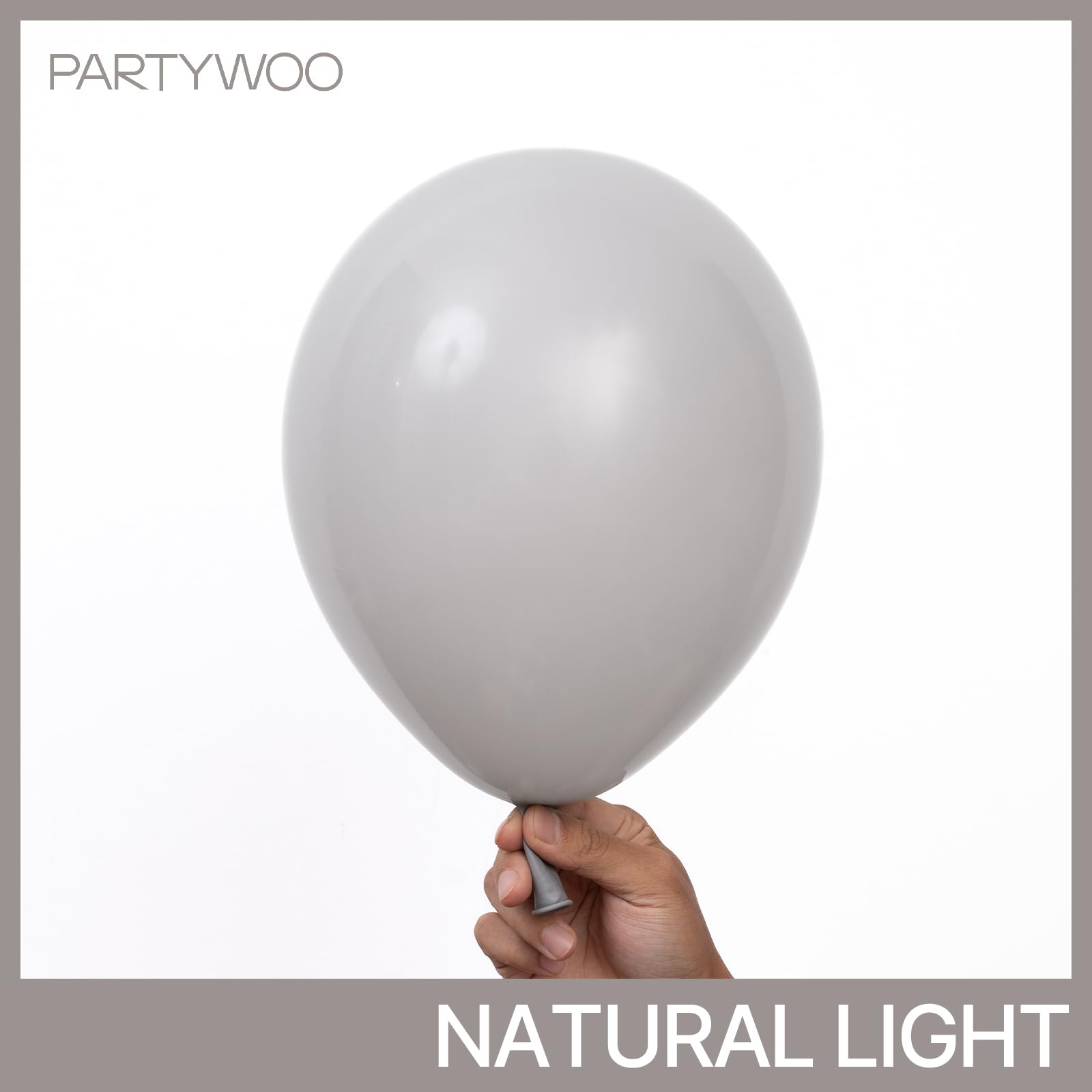 PartyWoo Gray Balloons 120pcs Matte Latex Balloon Arch Kit 18/12/10/5 Inch for Baby Shower Graduation Wedding | Gray-Y71