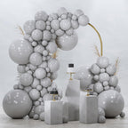 PartyWoo Gray Balloons 120pcs Matte Latex Balloon Arch Kit 18/12/10/5 Inch for Baby Shower Graduation Wedding | Gray-Y71