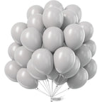 PartyWoo Gray Balloons – 50pcs, 12\" Matte Latex Helium Balloons for Baby Showers, Weddings, Birthdays
