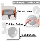 PartyWoo Gray Balloons – 50pcs, 12\" Matte Latex Helium Balloons for Baby Showers, Weddings, Birthdays