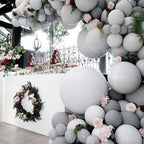 PartyWoo Gray Balloons – 50pcs, 12\" Matte Latex Helium Balloons for Baby Showers, Weddings, Birthdays