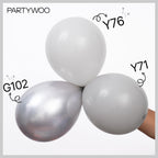 PartyWoo Gray Balloons – 50pcs, 12\" Matte Latex Helium Balloons for Baby Showers, Weddings, Birthdays