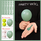 PartyWoo Dusty Green Balloons – 50ct, 5in Matte Sage (Boho)
