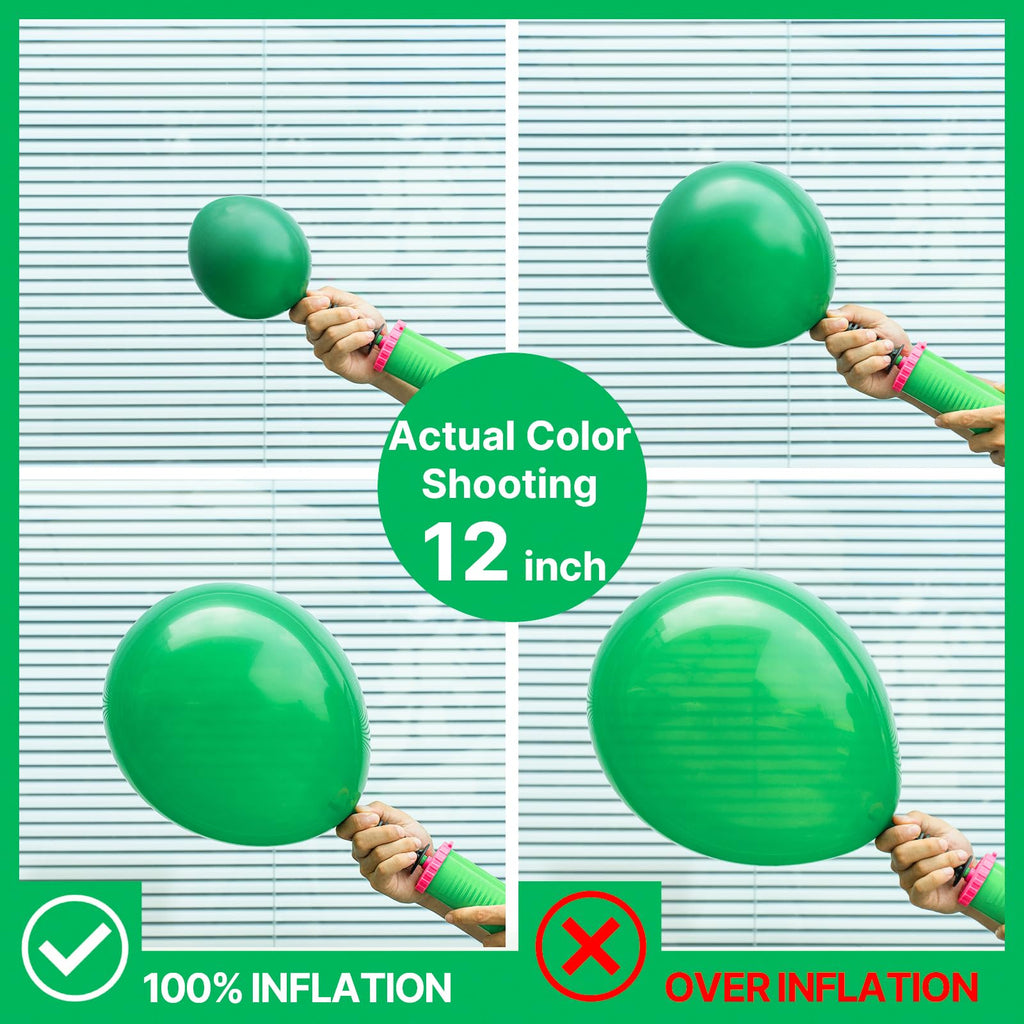 PartyWoo Green Balloons 100 Pcs – Mixed Sizes Balloon Arch Kit for Birthday & Parties