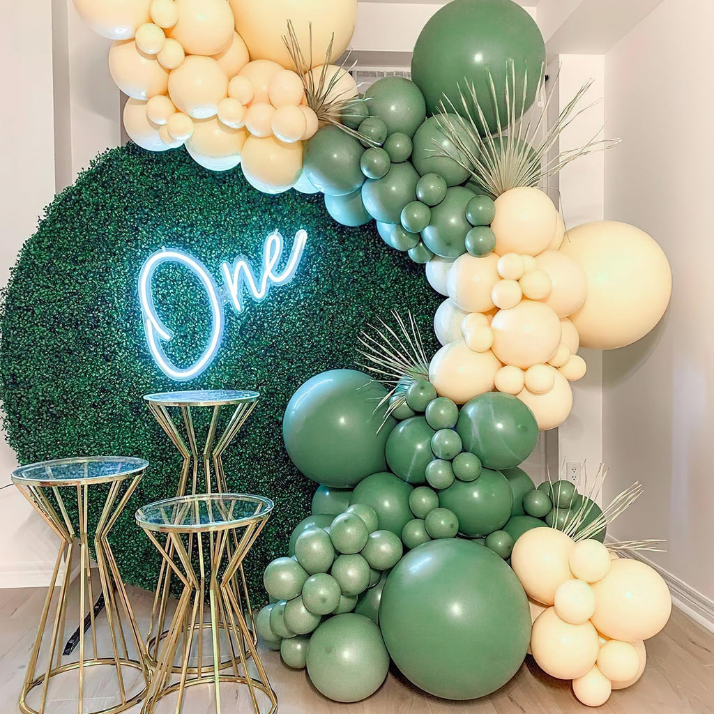 PartyWoo Dusty Green Balloons – 50ct, 5in Matte Sage (Boho)